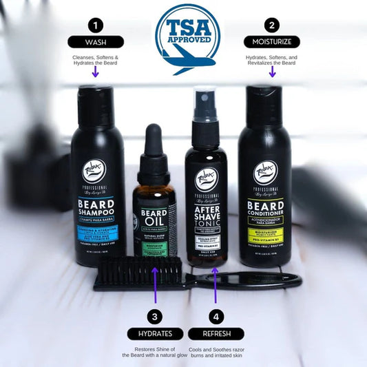 Rolda - Men's Beard Care Grooming Kit | 5-in-1 Beard Care, For Sensitive Skin, Daily Grooming Routine, Clean Beard, Restore Shine