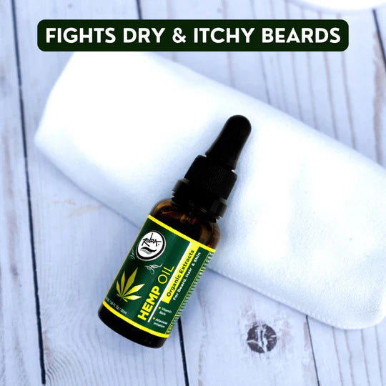 Rolda - Hemp Oil For Beard Hair | Ideal For Sensitive Skin, Antioxidant Rich, Fight Dry & Itchy Beard, Non-greasy, Organic Extract