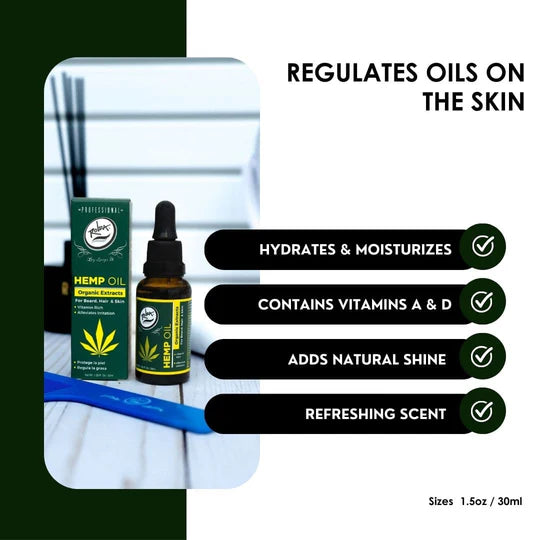 Rolda - Hemp Oil For Beard Hair | Ideal For Sensitive Skin, Antioxidant Rich, Fight Dry & Itchy Beard, Non-greasy, Organic Extract