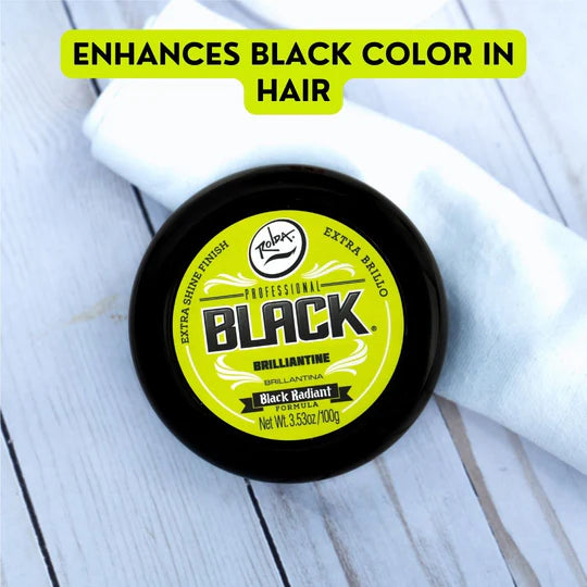 Rolda - Black Brilliantine Hair Wax | Covers Gray Hairs, Light Hold, Medium Shine, Oil-Based Formula, Flake-free, Alcohol-free