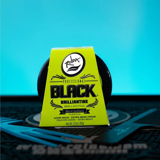 Rolda - Black Brilliantine Hair Wax | Covers Gray Hairs, Light Hold, Medium Shine, Oil-Based Formula, Flake-free, Alcohol-free