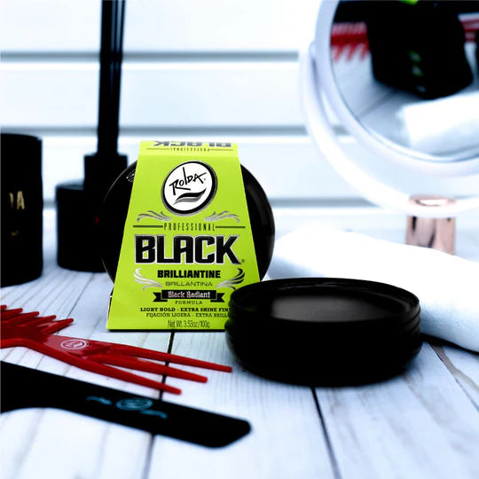 Rolda - Black Brilliantine Hair Wax | Covers Gray Hairs, Light Hold, Medium Shine, Oil-Based Formula, Flake-free, Alcohol-free