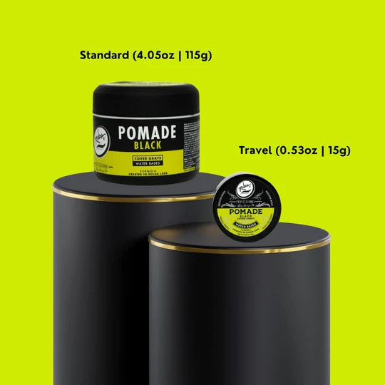 Rolda - Black Hair Pomade | Covers Grey Hairs, Medium Hold, Medium Shine, Water-based Formula, All Day Hold, Flake-free, Alcohol-free