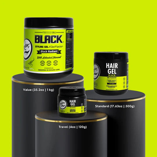 Rolda - Black Hair Styling Gel | Covers Gray Hair, Medium-Strong Hold, Medium Shine, Wet Look, Alcohol-free, Paraben-free, Flake-free