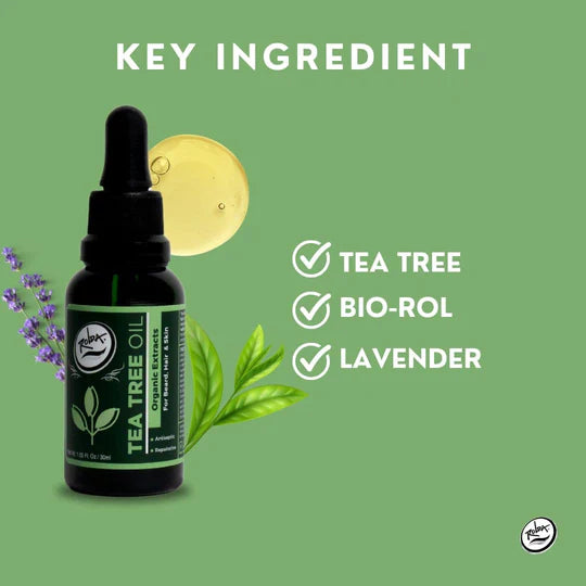 Rolda - Tea Tree Oil For Beard Hair | For Sensitive Skin, Stimulates Hair Growth, Fight Dry & Itchy Beard, Non-greasy, Vegan Extract