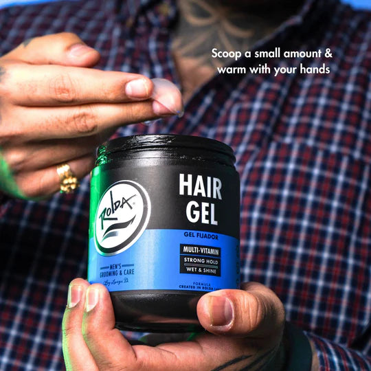 Rolda - Multi-Vitamin Men's Hair Styling Gel | Vitamin E Capsules, Medium Hold, High Shine, Wet Look, Alcohol-free, Paraben-Free, Flake-free