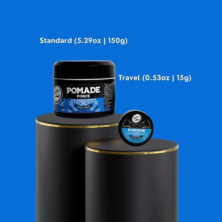 Rolda - Force Hair Pomade | Water Based Formula, Medium Hold, Medium Shine, Washes Out Easily, All Day Hold, Flake-free, Alcohol-free