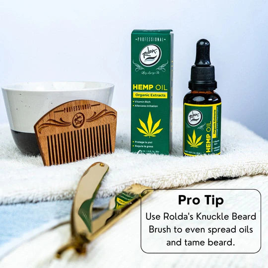 Rolda - Hemp Oil For Beard Hair | Ideal For Sensitive Skin, Antioxidant Rich, Fight Dry & Itchy Beard, Non-greasy, Organic Extract