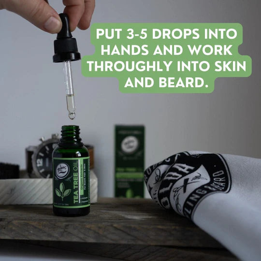 Rolda - Tea Tree Oil For Beard Hair | For Sensitive Skin, Stimulates Hair Growth, Fight Dry & Itchy Beard, Non-greasy, Vegan Extract