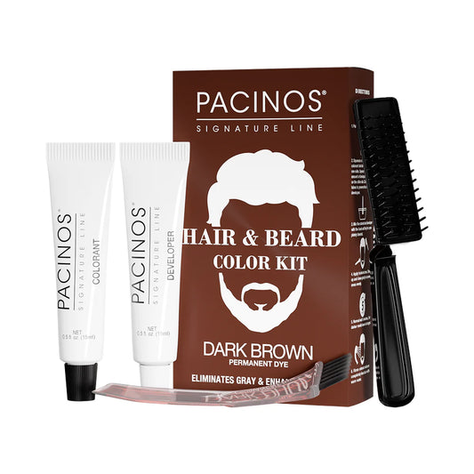 PACINOS HAIR & BEARD COLOR KIT - DARK BROWN