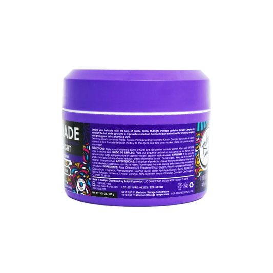 Rolda - Midnight Hair Pomade | Water Based Formula, Medium Hold, Medium Shine, Washes Out Easily, All Day Hold, Flake-free